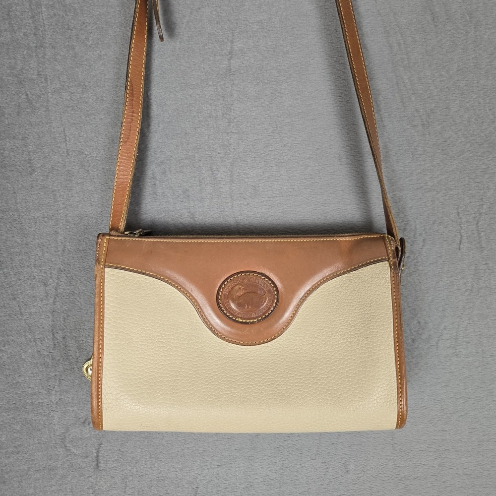 DOONEY & BOURKE Purse Handbag All Weather Leather Cream Crossbody Shoulder Bag
